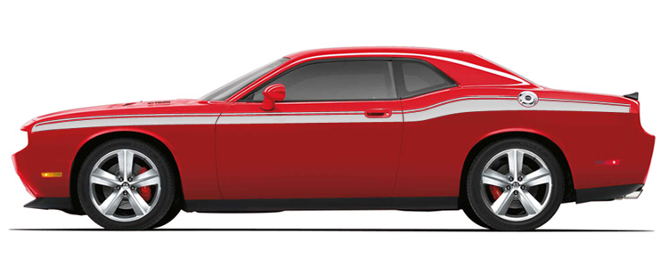 Mopar Matte Silver Side Beltline Graphics 08-up Dodge Challenger